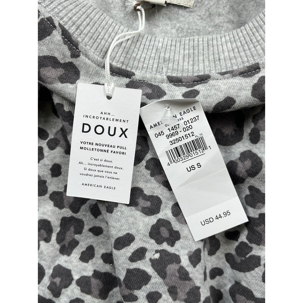 American Eagle Sweatshirt Small Ahh-mazingly Soft Jegging Fit Relaxed Leopard - Picture 4 of 13